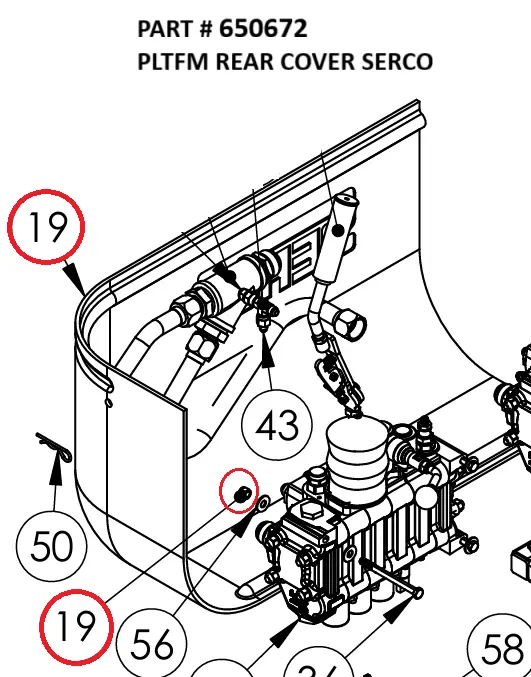 PLTFM REAR COVER SERCO - Part No. 650672
