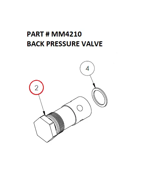 BACK PRESSURE VALVE - Part No. MM4210