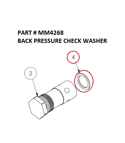 BACK PRESSURE CHECK WASHER - Part No. MM4268