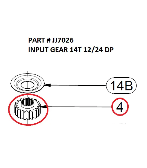 INPUT GEAR 14T 12/24 DP - Part No. JJ7026