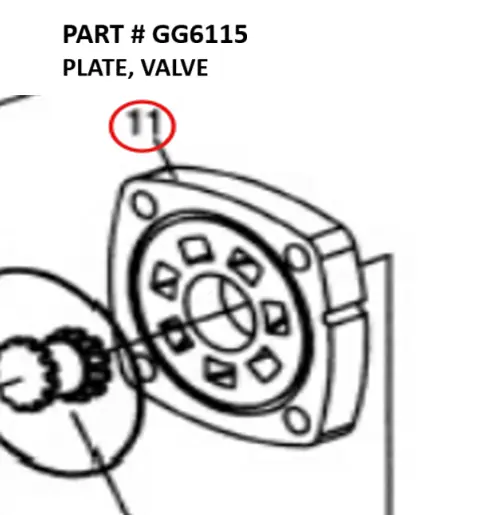 PLATE, VALVE - Part No. GG6115