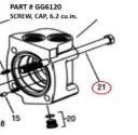 SCREW, CAP, 6.2 cu.in - Part No. GG6120