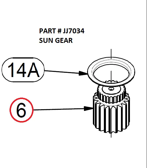 SUN GEAR - Part No. JJ7034