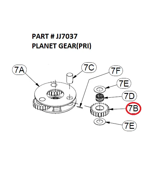 PLANET GEAR(PRI) - Part No. JJ7037