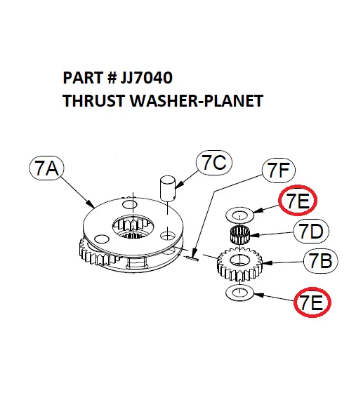 THRUST WASHER-PLANET - Part No. JJ7040