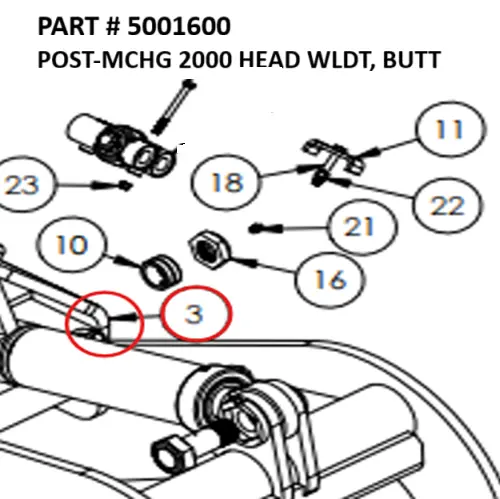 PART # 5001600 POST-MCHG 2000 HEAD WLDT, BUTT - Part No. 5001600