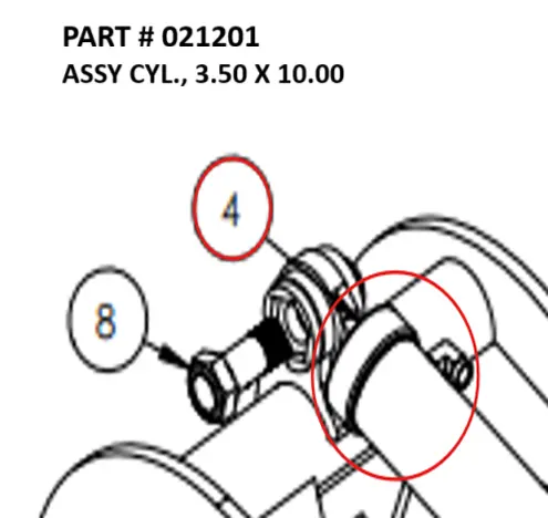 ASSY CYL., 3.50 X 10.00 - PART No. 021201