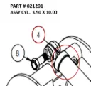 Serco 1050XR Hydraulic Cylinder Assembly, 3.50" x 10" (Part 021201)