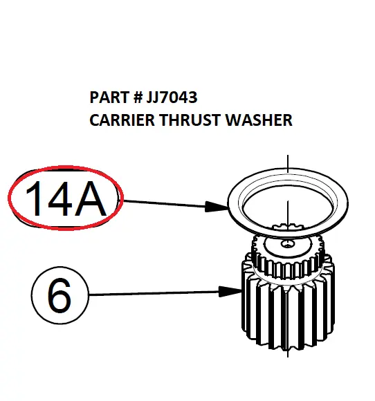 CARRIER THRUST WASHER - Part No. JJ7043