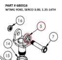WTMG YOKE, SERCO 3.00, 1.25-14TH - Part No. 680316