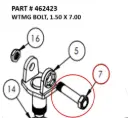 WTMG BOLT, 1.50 X 7.00 - Part No. 462423