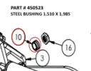 Serco 1050XR & Grapple Steel Bushing, 1.51" x 1.985" (Part 450523)
