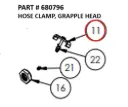 HOSE CLAMP, GRAPPLE HEAD - Part No. 680796