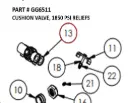 CUSHION VALVE, 1850 PSI RELIEFS - Part No. GG6511
