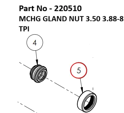 MCHG GLAND NUT 3.50 3.88-8 TPI - Part No. CC2003 