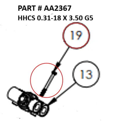 HHCS 0.31-18 X 3.50 G5 - Part No. AA2367