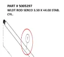 Serco 1050XR Stabilizer Cylinder Rod Weldment, 3.50" x 44" (Part 5005297)