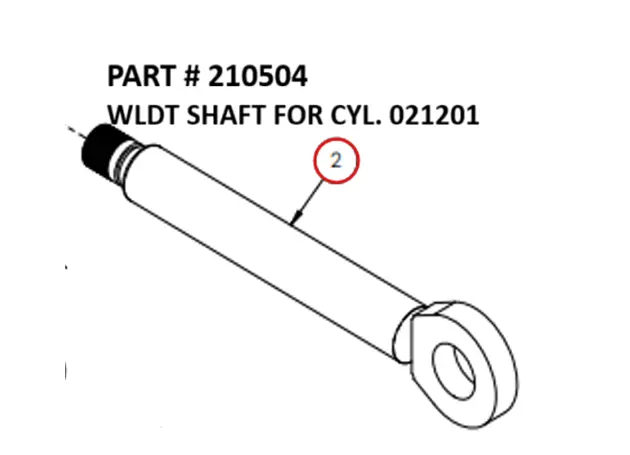 Serco 1050XR Shaft for Cylinder Weldment 021201 (Part 210504)