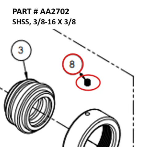 SHSS, 3/8-16 X 3/8 - Part No. AA2702