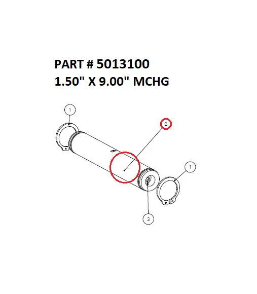Serco 1050XR Machined Pin, 1-1/2" x 9" (Part 5013100)