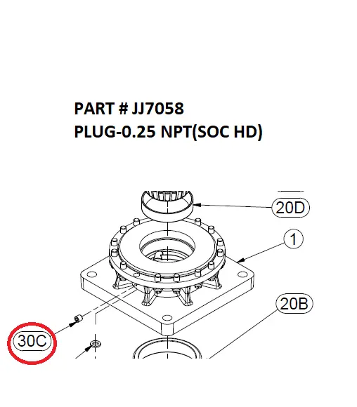 PLUG-0.25 NPT(SOC HD) - Part No. JJ7058