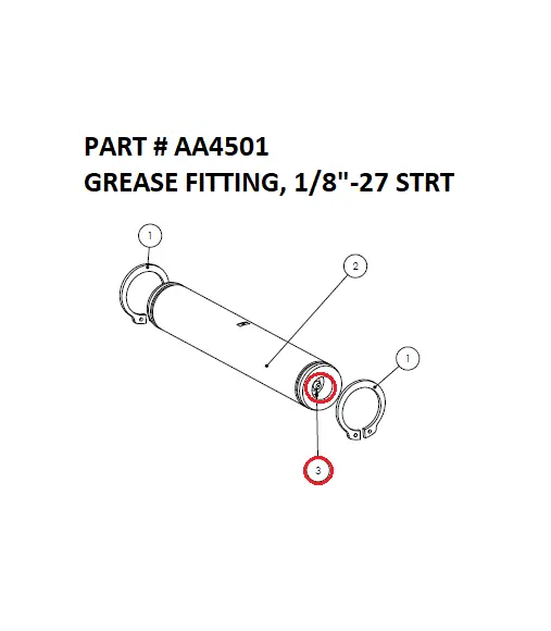 GREASE FITTING, 1/8"-27 STRT - Part No. AA4501