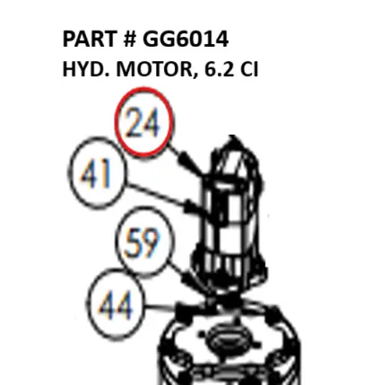 HYD. MOTOR, 6.2 CI - Part No. GG6014