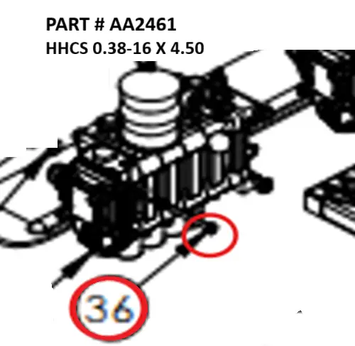 HHCS 0.38-16 X 4.50 - Part No. AA2461
