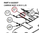 CARRIGE BOLT, 0.50 X 1.25 - Part No. AA2637