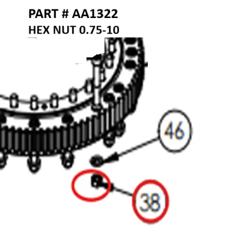 HEX NUT 0.75-10 - Part No. AA1322
