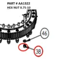 HEX NUT 0.75-10 - Part No. AA1322