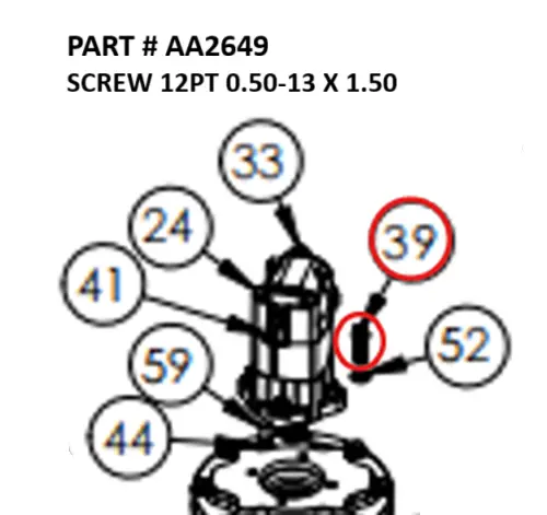 SCREW 12PT 0.50-13 X 1.50 - Part No. AA2649