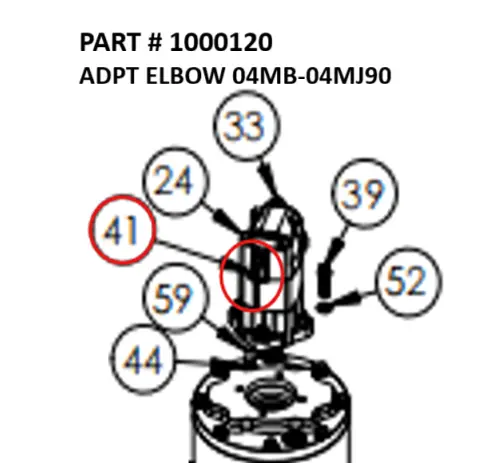 ADPT ELBOW 04MB-04MJ90 - Part No. 1000120