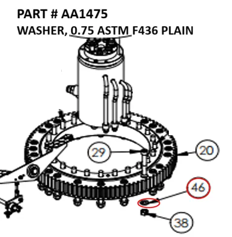 Washer, 3/4" ASTM F436 Plain for Serco 1050XR & 8500 (Part AA1475)