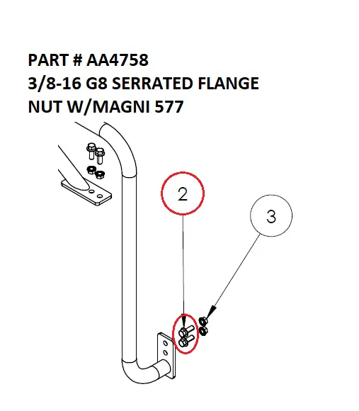 3/8-16 G8 SERRATED FLANGE NUT W/MAGNI 577 - Part No. AA4758