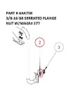 3/8-16 G8 SERRATED FLANGE NUT W/MAGNI 577 - Part No. AA4758