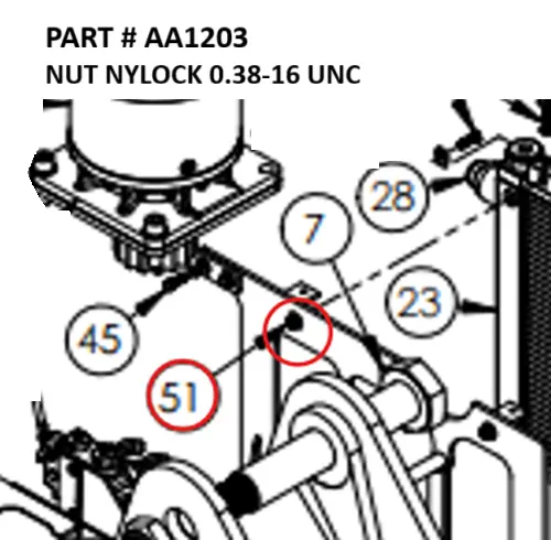 NUT NYLOCK 0.38-16 UNC - Part No. AA1203