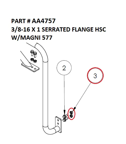 3/8-16 X 1 SERRATED FLANGE HSC W/MAGNI 577 - Part No. AA4757