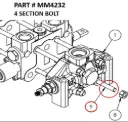 4 SECTION BOLT - Part No. MM4232