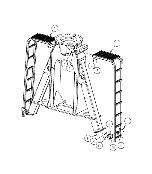 LADDER KIT, 12" SQ BOLT-ON, TREAD GRIP 5020140