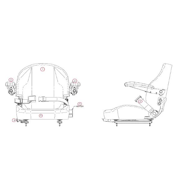 ASSY SEAT, FOLD-DOWN w/ Heat HH1016