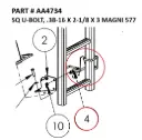 SQ U-BOLT, .38-16 X 2-1/8 X 3 MAGNI 577 - Part No. AA4734