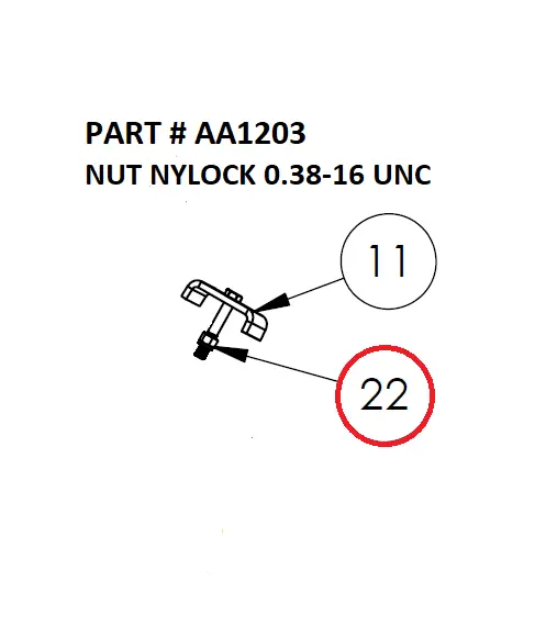 NUT NYLOCK 0.38-16 UNC - Part No. AA1203 