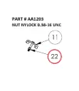 NUT NYLOCK 0.38-16 UNC - Part No. AA1203 