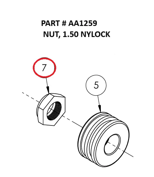  NUT, 1.50 NYLOCK - Part No. AA1259