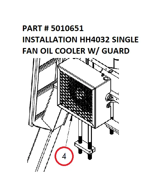INSTALLATION HH4032 SINGLE FAN OIL COOLER W/ GUARD - Part No. 5010651