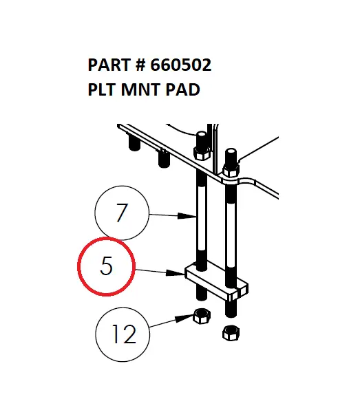 PLT MNT PAD - Part No. 660502