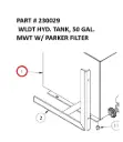  WLDT HYD. TANK, 50 GAL. MWT W/ PARKER FILTER - Part No. 230029
