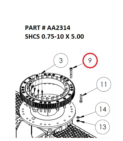 SHCS 0.75-10 X 5.00 - Part No. AA2314