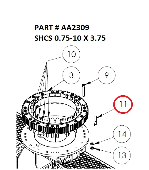 SHCS 0.75-10 X 3.75 - Part No. AA2309